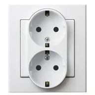 Gniazdka elektryczne - Ospel Gniazdo Podwójne z uziemieniem schuko GP-2RS/00 BIAŁY - miniaturka - grafika 1