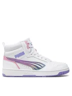 Buty dla dziewczynek - Puma Sneakersy Rebound V6 Mid Bouncy Sky Jr 398725 01 Biały - miniaturka - grafika 1