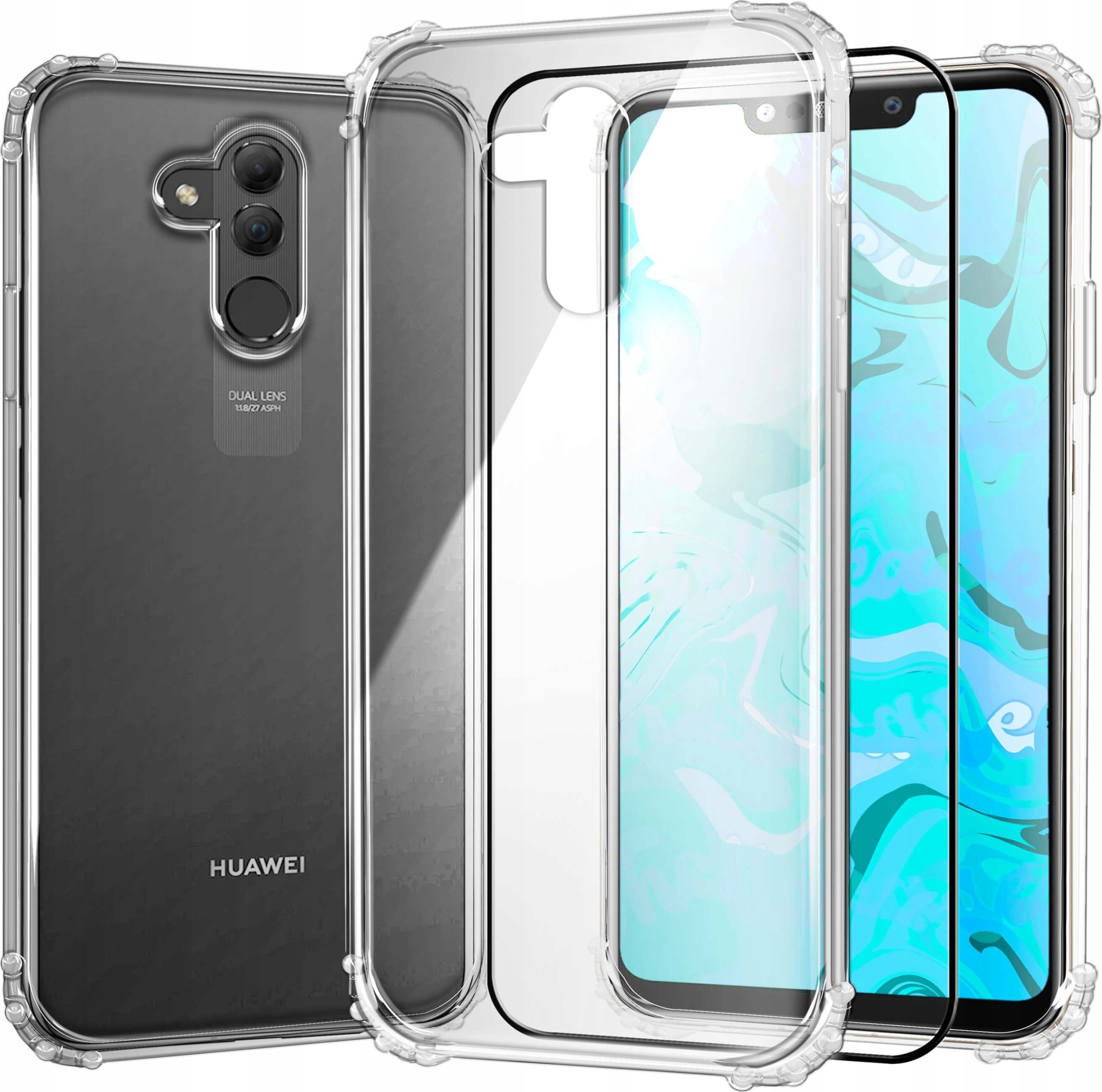 Hello Case Etui Do Huawei Mate 20 Lite Pancerne, Przezroczyste, Silikonowe Szkło
