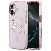 Etui i futerały do telefonów - Etui Karl Lagerfeld IML Choupettes Karl Script Logo MagSafe do iPhone 17 różowy - miniaturka - grafika 1