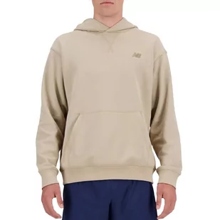Bluza New Balance MT41534SOT - beżowa - Bluzy sportowe męskie - miniaturka - grafika 1