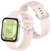 Akcesoria do smartwatchy - Pasek Bizon Strap Watch Silicone Pro do Huawei Watch Fit 3, jasnoróżowy - miniaturka - grafika 1