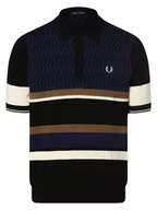 Swetry męskie - Fred Perry - Męska koszulka polo, beżowy|niebieski|wielokolorowy - miniaturka - grafika 1