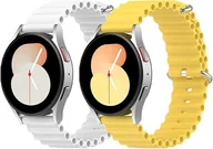 Akcesoria do smartwatchy - 2x PASEK DO ZEGARKA ŻÓŁTY BIAŁY SILIKON Samsung Galaxy Watch/Amazfit 20mm - miniaturka - grafika 1