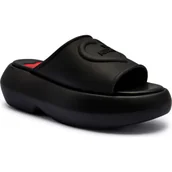 Klapki i japonki damskie - Love Moschino Klapki | z dodatkiem skóry - miniaturka - grafika 1