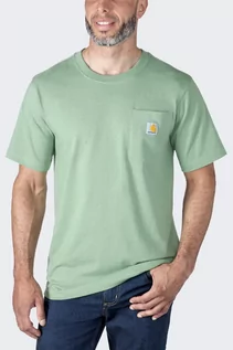 Koszulki sportowe męskie - Koszulka męska T-shirt Carhartt Heavyweight Pocket K87 GF6 Loden Frost Heather - grafika 1