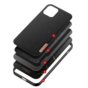 Dux Ducis Fino etui pokrowiec pokryty nylonowym materiałem iPhone 12 Pro Max czarny - Etui i futerały do telefonów - miniaturka - grafika 2