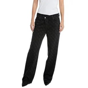 Replay Zelmaa jeansy damskie z szerokimi nogawkami, 098 BLACK, 27W / 32L - Spodnie damskie - miniaturka - grafika 1