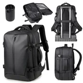 Plecaki - PLECAK PRÓŻNIOWY PODRÓŻNY KABINOWY DO SAMOLOTU CZARNY + POMPKA WODOORDPORNY - miniaturka - grafika 1