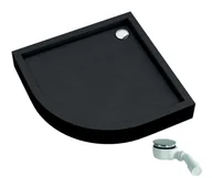Brodziki prysznicowe - SCHEDPOL SCHEDLINE COLLECTION Brodzik półokrągły zintegrowany FAVORY PLUS BLACK STONE 80x80x16 z systemem STABILSOUND PLUS 3ST.F1O-8080C/ST GRATIS SYFON 90 MM- - miniaturka - grafika 1