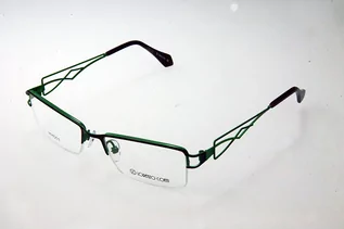 Okulary korekcyjne, oprawki, szkła - Oprawki korekcyjne Lorenzo Conti HY011 C1 brązowo-zielone - grafika 1