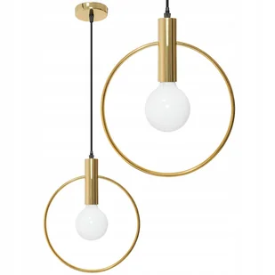 Lampa Sufitowa Złote Metalowe Koło Loft - Lampy sufitowe - miniaturka - grafika 1