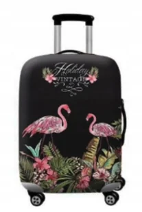 POKROWIEC NA WALIZKĘ FLAMINGI CIEMNE TRAVEL S - Akcesoria podróżnicze - miniaturka - grafika 1