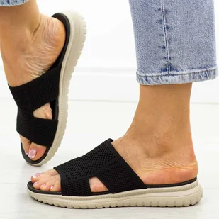 Czarne lekkie klapki damskie Sergio Leone kl064h - Klapki i japonki damskie - miniaturka - grafika 1