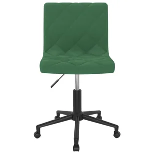Fotel biurowy, krzesło biurowe vidaXL Krzesło biurowe Obrotowe krzesło biurowe ciemnozielone obite aksamitem - Fotele i krzesła biurowe - miniaturka - grafika 1