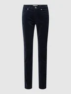 Spodnie damskie - Jeansy o kroju slim fit z 5 kieszeniami - miniaturka - grafika 1