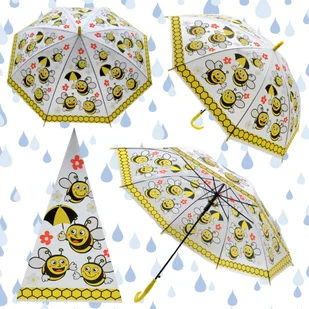 PARASOL dziecięcy WESOŁE PSZCZÓŁKI 76 cm średnicy AUTOMATYCZNA PARASOLKA - Parasole - miniaturka - grafika 1