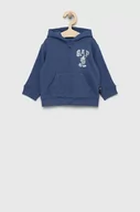 Bluzy dla dziewczynek - GAP bluza dziecięca x Disney kolor niebieski z kapturem z nadrukiem - Gap - miniaturka - grafika 1