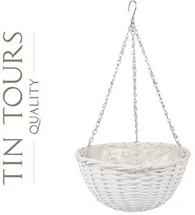 BIAŁY WIKLINOWY KOSZ WISZĄCY NA KWIATY 28x28x15/50 cm - Kwietniki BIAŁY WIKLINOWY KOSZ WISZĄCY NA KWIATY 28x28x15/50 cm - Kwietniki - miniaturka - grafika 1