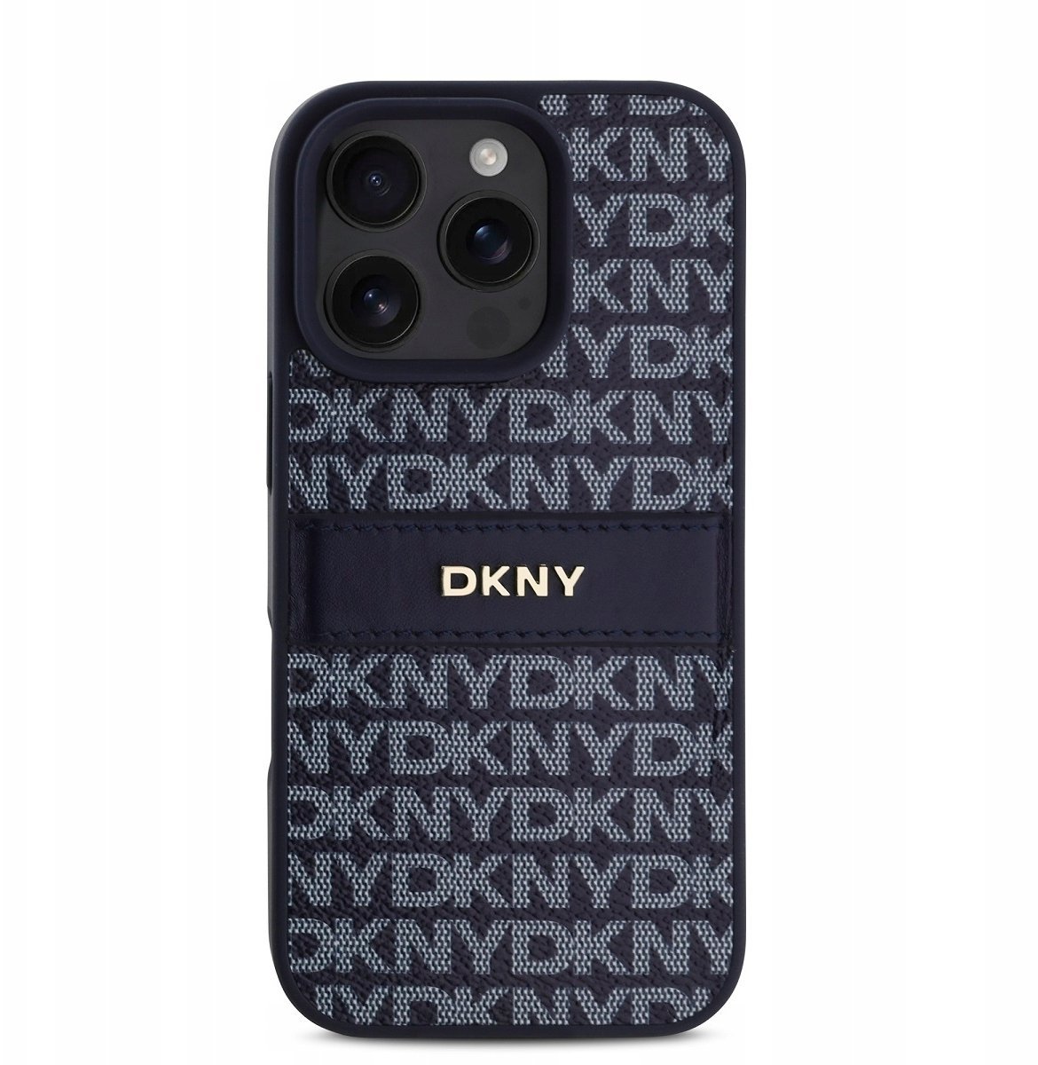 Apple Etui tylne - DKNY PU Leather Repeat Pattern Tonal Stripe Case for iPhone 16 Pro Blue 57983122533