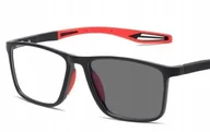 Okulary korekcyjne, oprawki, szkła - Okulary korekcyjne fotochrom sportowe czerwone minusy -1.5 - miniaturka - grafika 1