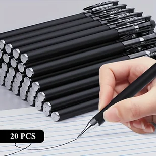 TEMU 20 szt. 0.5mm Czarny Okrągły Długopis, do Użytku Biurowego, Długopis do Podpisu Biznesowego, Wysokiej Klasy Długopis z Kulką, Płynne Pisanie, - Inne - miniaturka - grafika 1