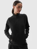 Bluzy damskie - Polar ze stójką Polartec regular damski 4F 4FWAW24TFLEF272-20S Czarny - miniaturka - grafika 1
