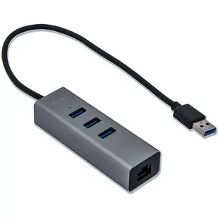 i-Tec Pretec HUB USB I-TEC USB 3.0 Metal 3-Port HUB with Gigabit Ethernet Adapter 1x USB 3.0 to RJ-45 3x USB 3.0 Port LED U3METALG3HUB - Części i akcesoria do laptopów - miniaturka - grafika 1