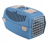 Transportery dla kotów - ZOLUX TRANSPORTER"GULLIVER" 2 NIEBIESKI plastikowe drzwiczki 55x36x35cm - miniaturka - grafika 1