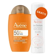 Balsamy i kremy do opalania - Avene Ultra Fluid Perfector, krem przeciwsłoneczny do twarzy, skóra wrażliwa, SPF 50+, 50 ml + woda termalna, 50 ml gratis - miniaturka - grafika 1