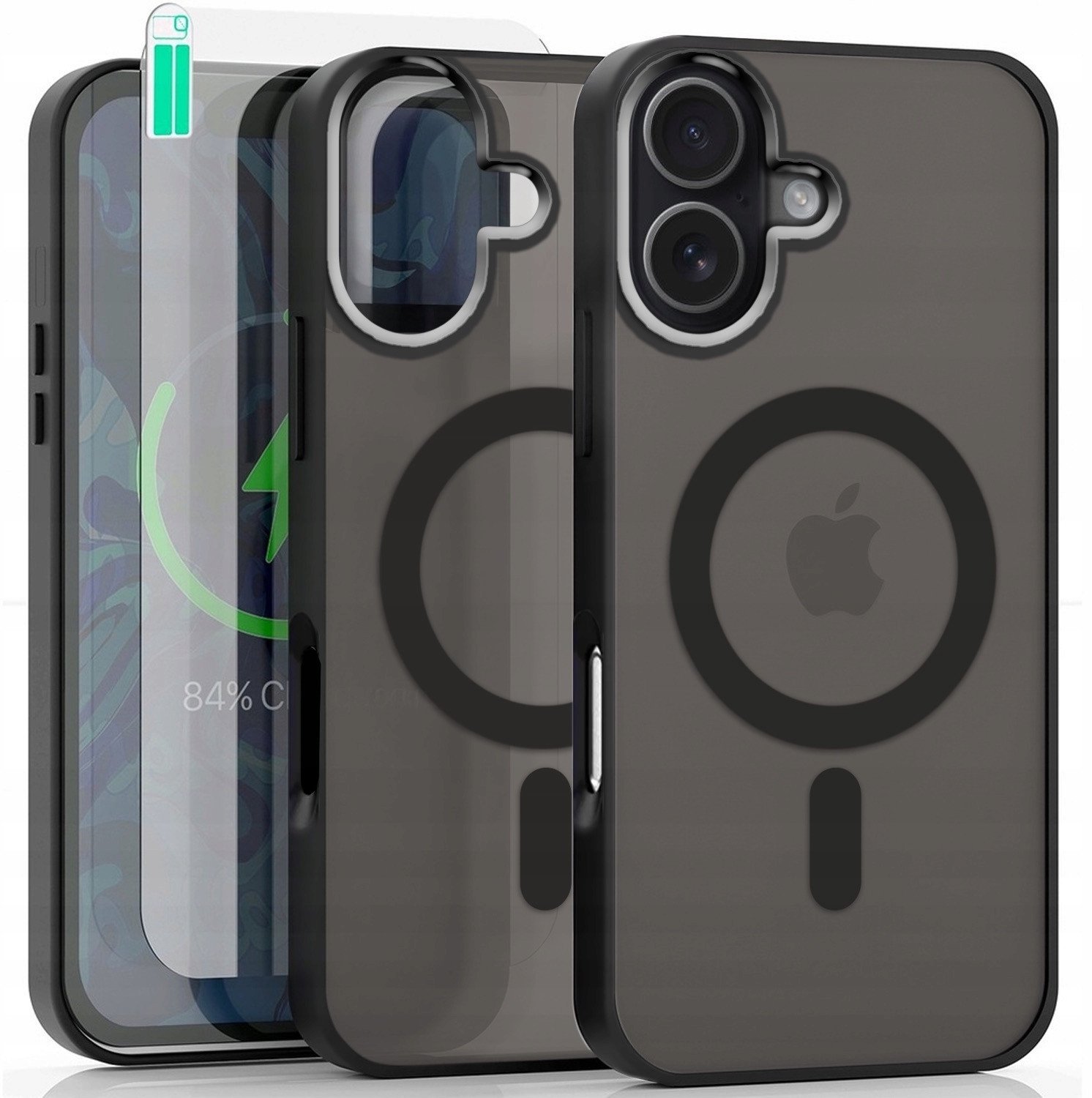 Etui Do Apple iPhone 17 Do Magsafe, Czarne Matowe, Plecki, Case Szkło
