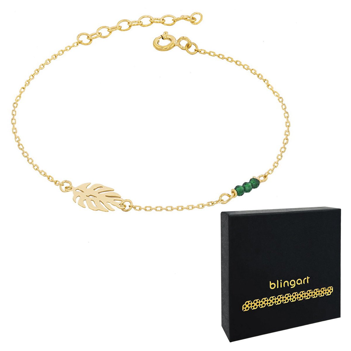 Bransoletka srebrna damska pozłacana MONSTERA spin