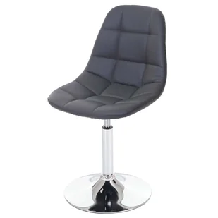 Krzesło do jadalni HWC-A60, krzesło obrotowe, retro 50s design ~ szara sztuczna skóra, chromowana podstawa - Krzesła - miniaturka - grafika 1