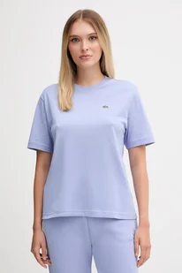 Lacoste t-shirt bawełniany damski kolor niebieski TF7215 - Koszulki i topy damskie - miniaturka - grafika 1
