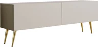 Szafki RTV - Szafka RTV: dwoje drzwi, dwie półki, kolor: kaszmir, złote nóżki, A: szer: 140 cm, wys: 52 cm, gł: 32 cm - miniaturka - grafika 1