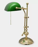 Lampy stojące - Lampa Gabinetowa Bankierska Prosta na Złotej Podstawie - miniaturka - grafika 1