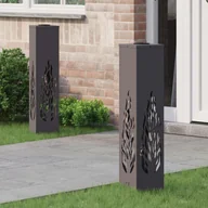 Lampy ogrodowe - vidaXL Słoneczna LED lampa na ścieżkę 2 pcs Czarny - miniaturka - grafika 1