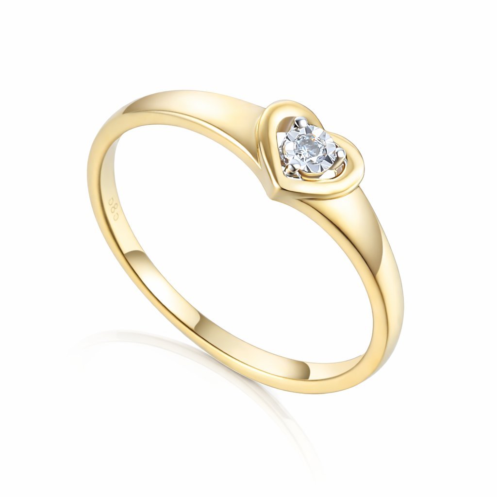 Pierścionek złoty Au585 z diamentem R81531Y 0,04ct rozmiar 12