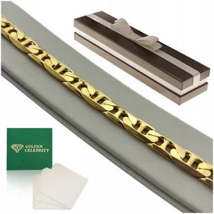 Gruba Bransoletka Złota Męska Gucci 21 Cm 9 Mm Srebro 925 Prezent + Gratisy - Bransolety męskie - miniaturka - grafika 1