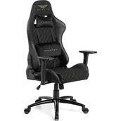 Fotele gamingowe - Fotel GAMVIS Phantom Large Czarny (złote elementy) - miniaturka - grafika 1