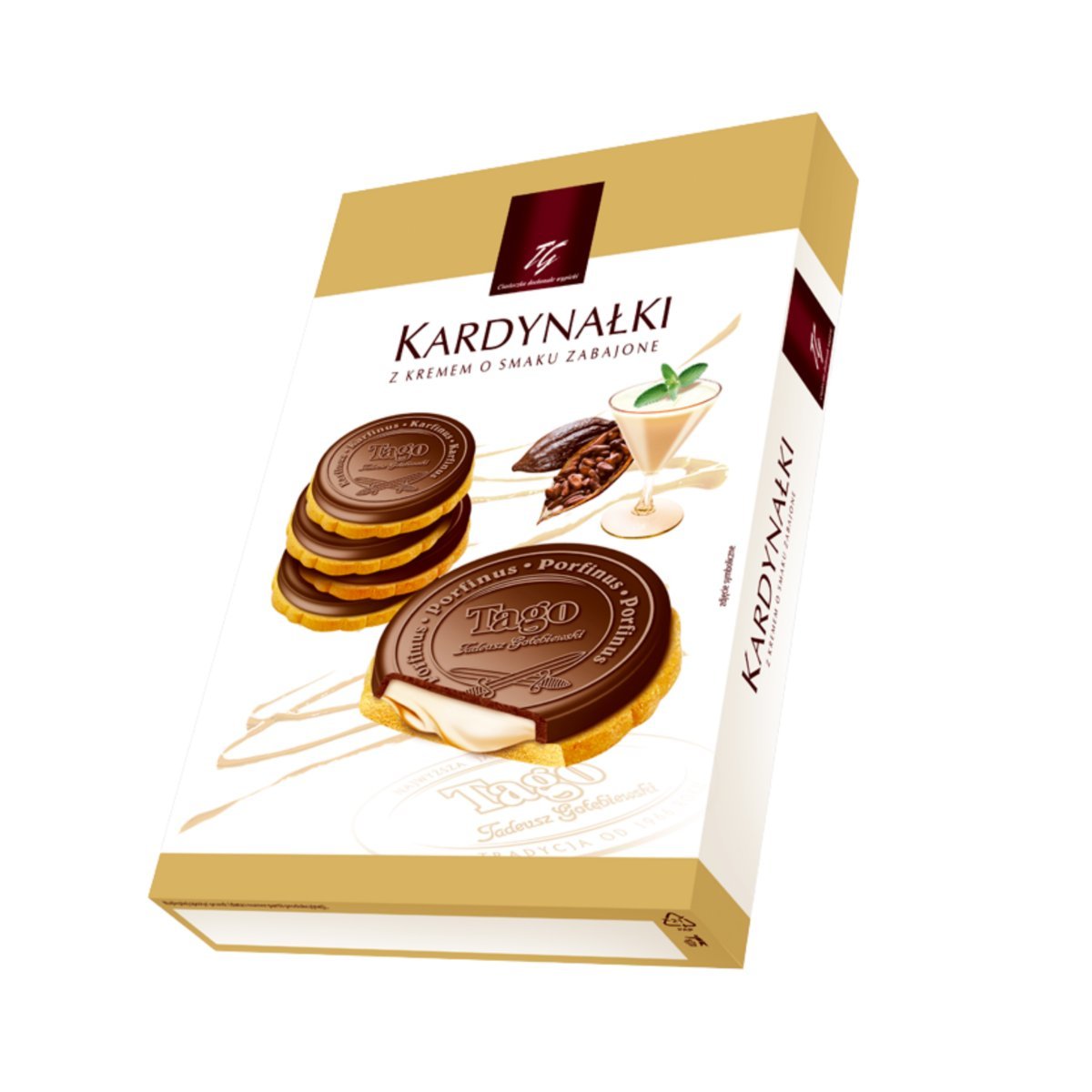 Tago Kardynałki Z Kremem O Smaku Zabajone W Polewie Mleczno-Kakaowej 180G