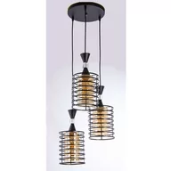 Lampy sufitowe - VEN Wisząca LAMPA industrialna VEN W-3991/3 BK metalowa OPRAWA druciana ZWIS loftowy czarny miodowy - miniaturka - grafika 1