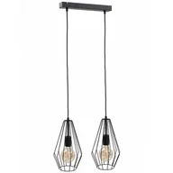 Lampy sufitowe - KET Loftowa LAMPA wisząca metalowa OPRAWA druciany zwis czarny KET436 - miniaturka - grafika 1