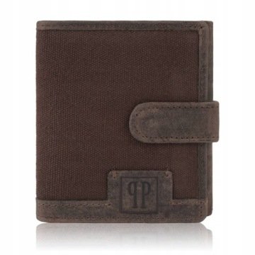 Portfel Męski Młodzieżowy Paolo Peruzzi skórzany, skóra canvas Rfid