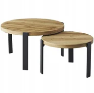Ławy i stoliki kawowe - Ława Polo fi80/60cm Czarny/Dąb Artisan Loft Nowoczesna Salon - miniaturka - grafika 1