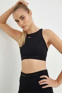 Bielizna sportowa damska - Tommy Hilfiger biustonosz sportowy kolor czarny gładki - miniaturka - grafika 1