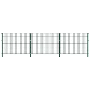 GSTORE Panel ogrodzeniowy ze słupkami żelazny 5,1 x 1,2 m zielony GS-278663 - Ogrodzenia - miniaturka - grafika 1