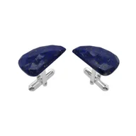 Spinki do mankietów i krawatów - Spinki do mankietów Lapis Lazuli (S1157) Srebrne [925] - miniaturka - grafika 1