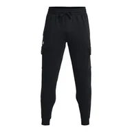Spodnie męskie - Męskie Spodnie UNDER ARMOUR UA RIVAL FLEECE CARGO JOGGER 1382134-001 – Czarny - miniaturka - grafika 1