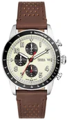 Zegarki męskie - Zegarek Fossil FS6042 SPORT TOURER Chronograph Brown Leather Strap 42mm - miniaturka - grafika 1